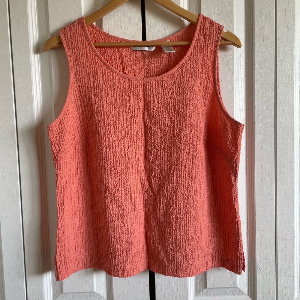 Draper’s & Damon’s Petites Textured Sleeveless Tank Top Women’s L Pastel Stretch